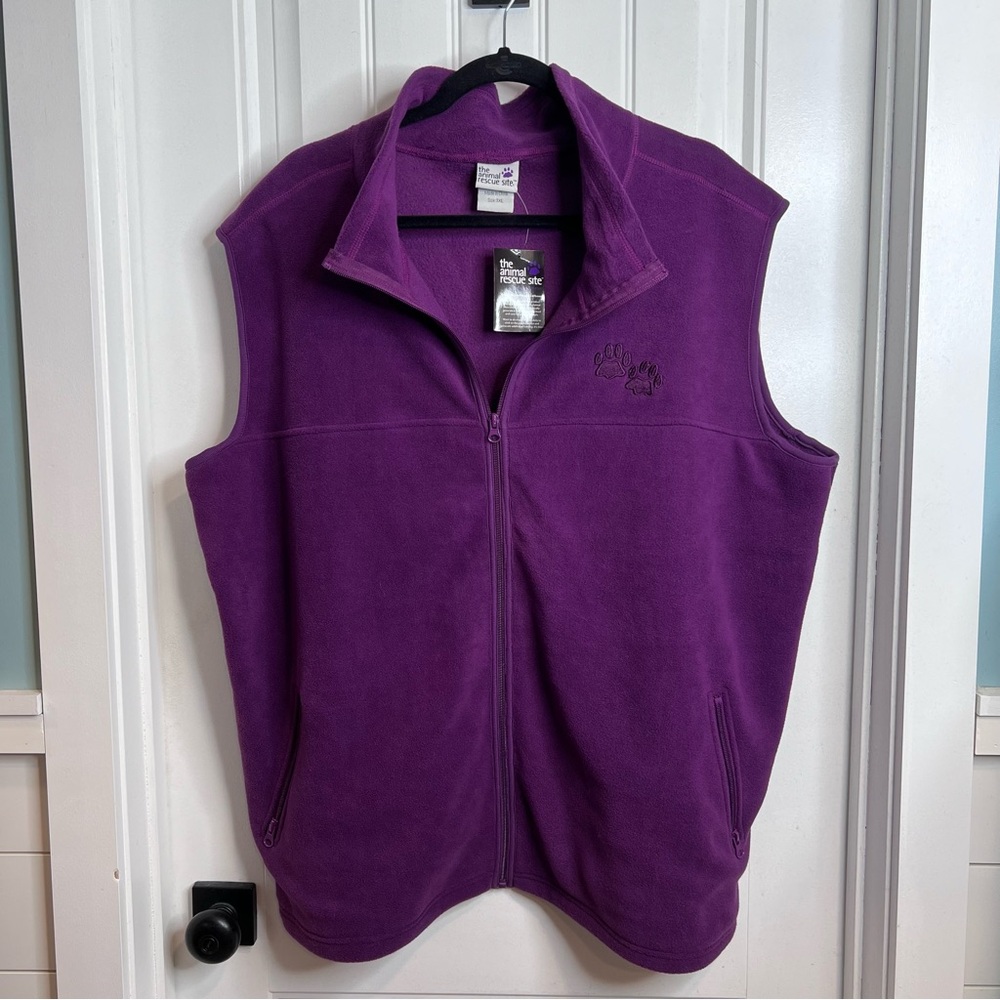 The Animal Rescue Site Rich Purple Fleece Vest. Size 3X. NWT.‎